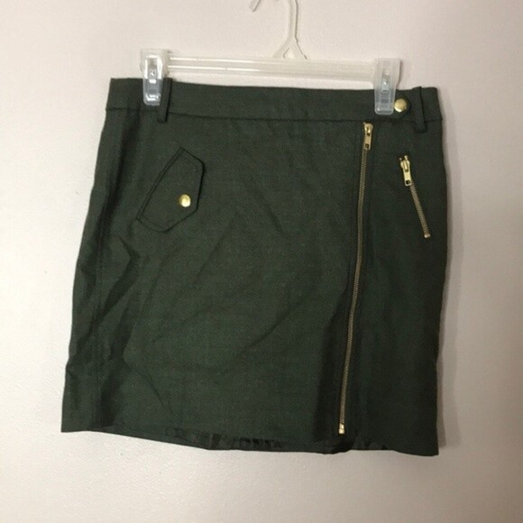 J. Crew army green wool mini skirt size 4 - Picture 2 of 10